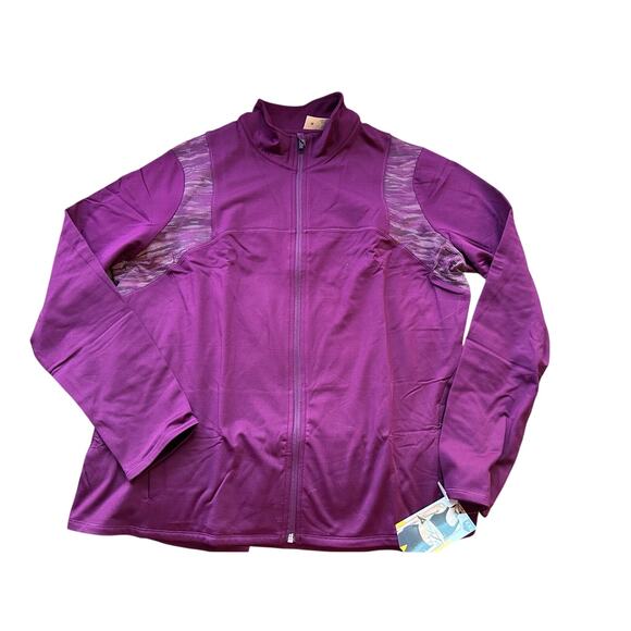 NEW Women's Avia Purple Reflective Sweatshirt Jacket sz XS 0-2 - Picture 1 of 3